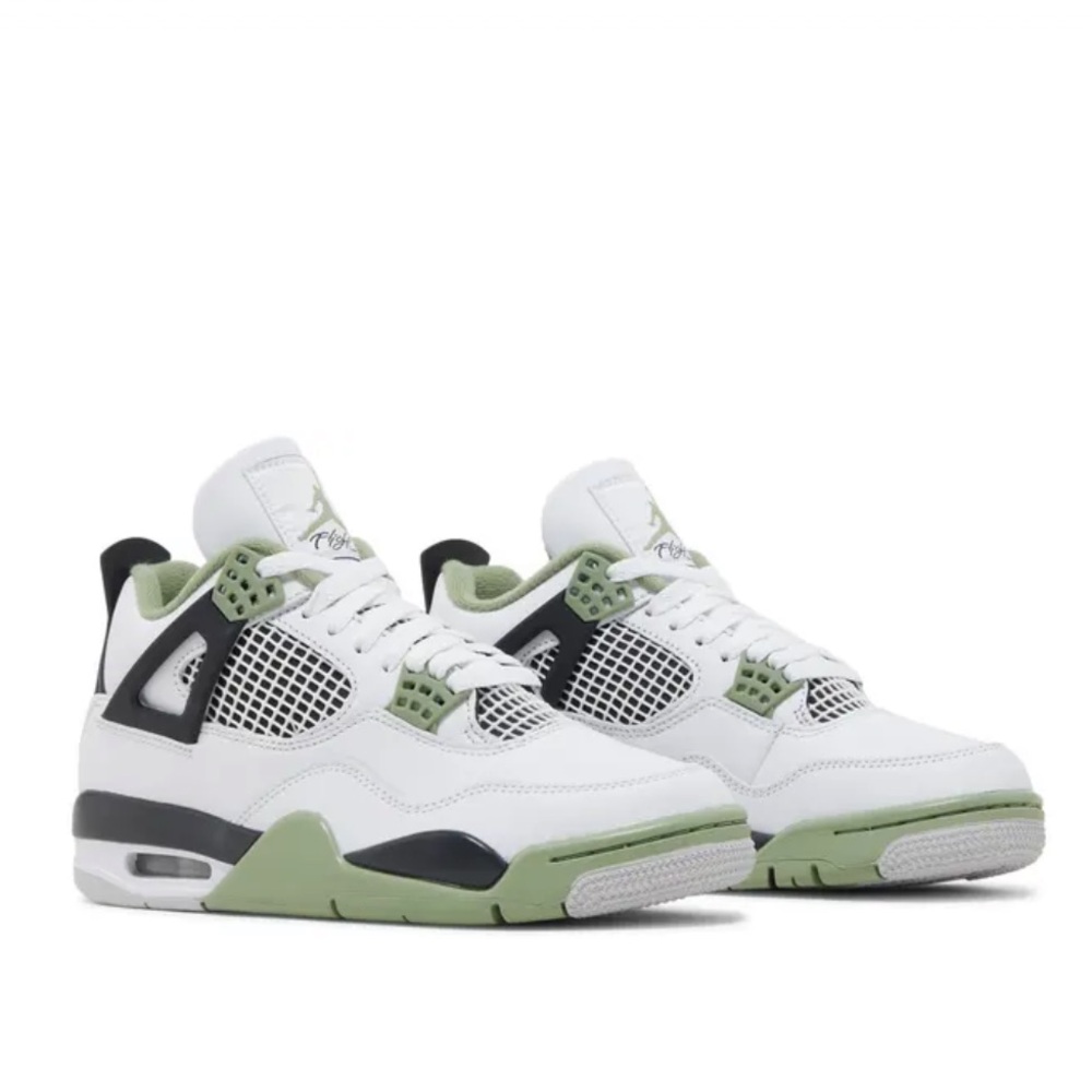Jordan 4 Retro Seafoam White and Green Sneakers